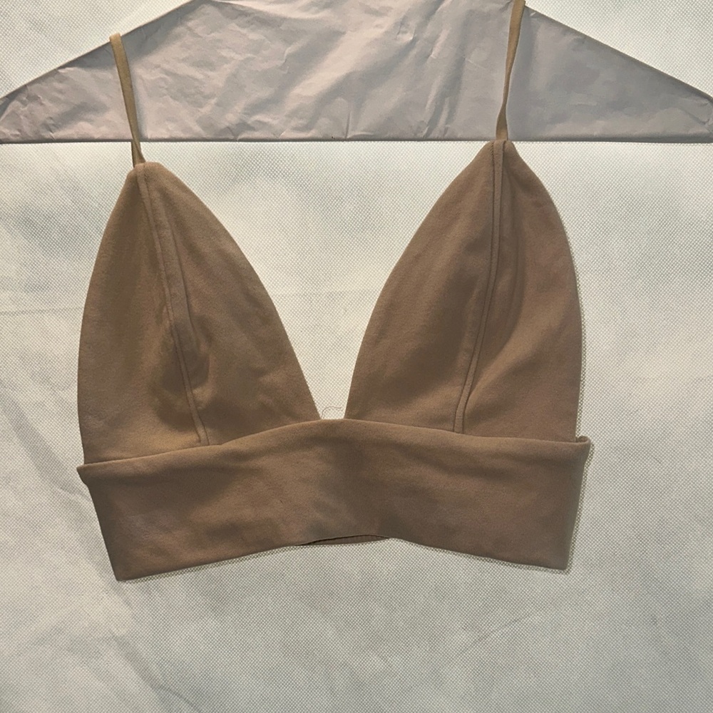 Tan Bralette with Spaghetti Straps